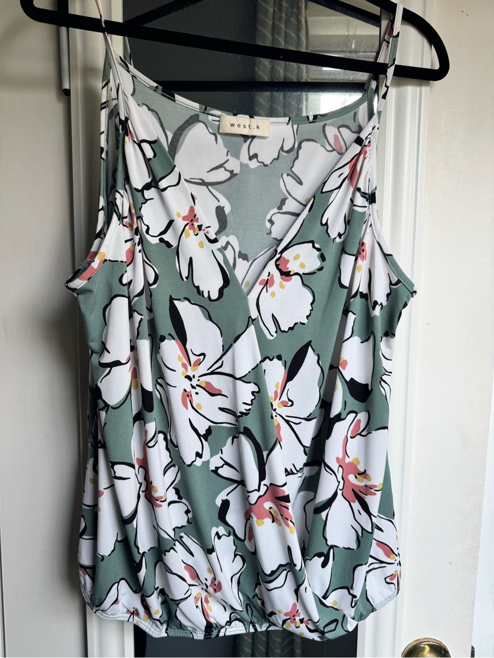 West k Floral V-Neck Wrap Tank Top